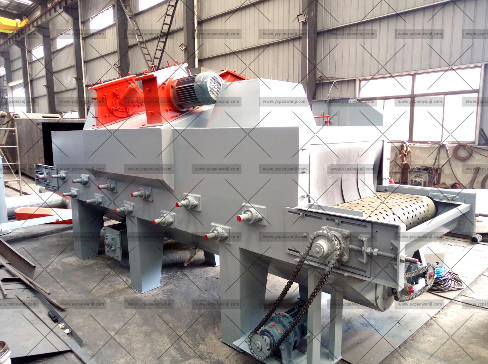 江蘇拋丸機除銹設(shè)備 發(fā)往煙臺的小型通過式拋丸機